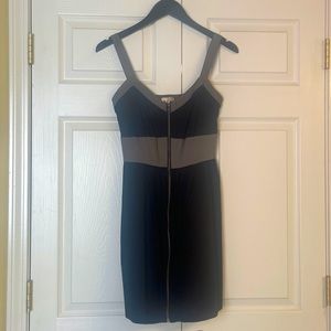 Cute!! Black and gray dress with fun zipper detail..